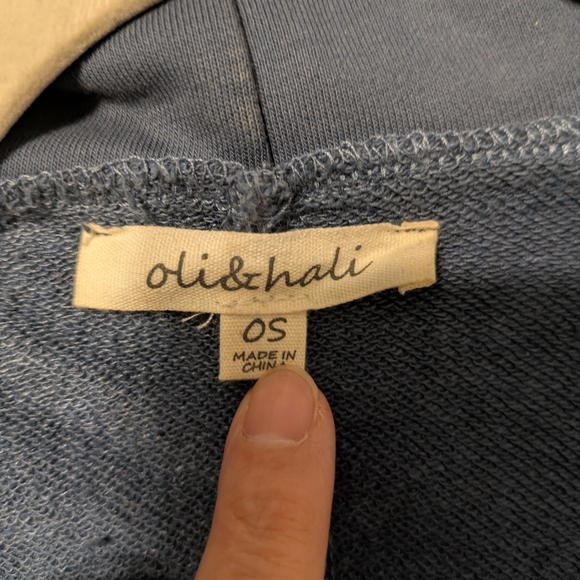 Oli & Hali Indigo Hooded Poncho - Picture 3 of 4